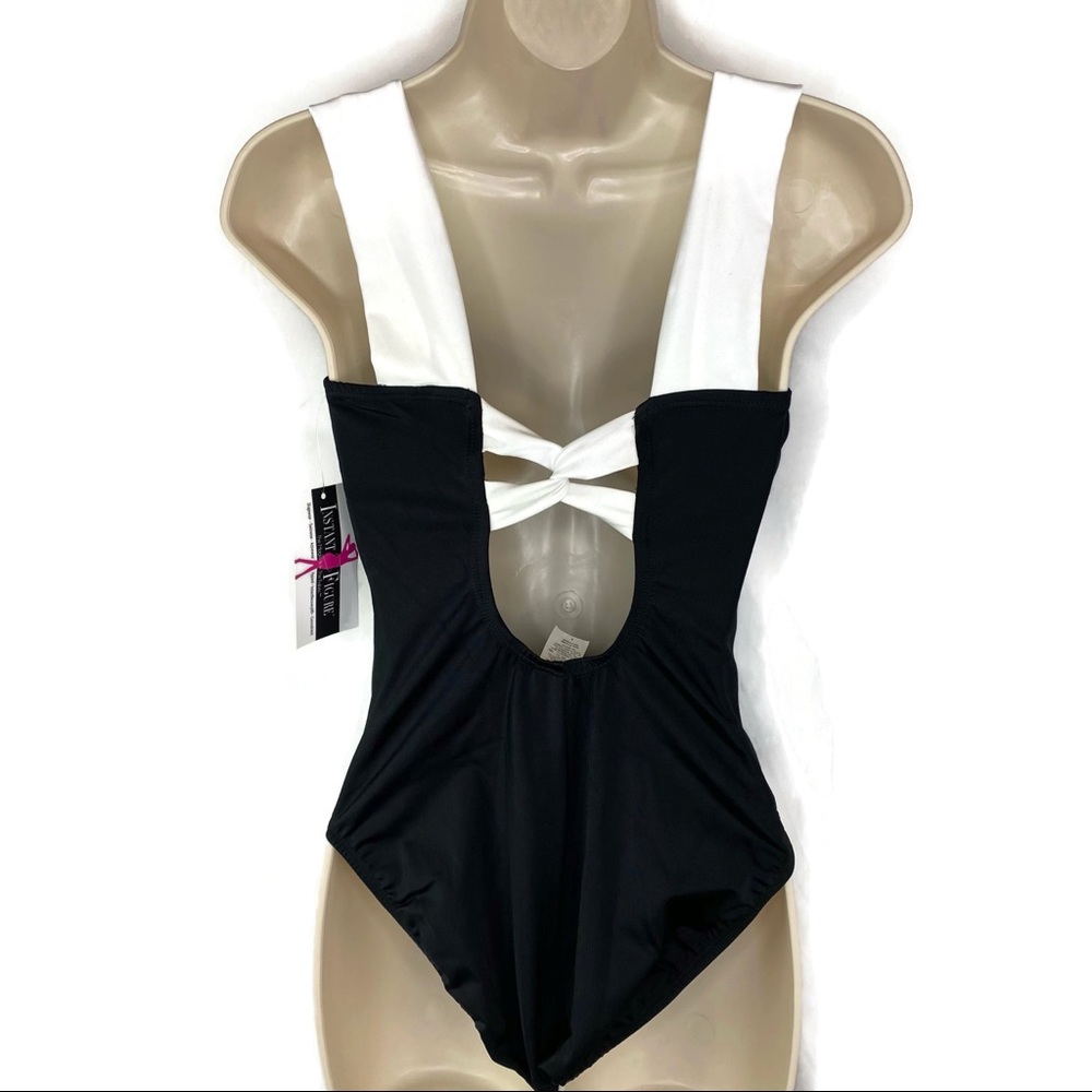 InstantFigure Swimwear Black With Contrast Trim One Piece size 8 Flattering - Picture 6 of 11